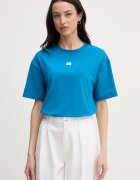 HUGO уголемена тениска дамска с модал SIGNATURE_TSHIRT синя 50556807