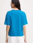 HUGO уголемена тениска дамска с модал SIGNATURE_TSHIRT синя 50556807