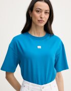 HUGO уголемена тениска дамска с модал SIGNATURE_TSHIRT синя 50556807