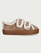 Inuikii Shearling Low Velcro маратонки дамски от велур бежови с платформа 1001.001.0231
