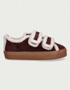 Inuikii Shearling Low Velcro маратонки дамски от велур бордо 1001.001.0231