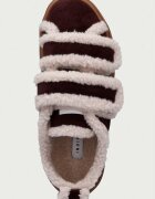 Inuikii Shearling Low Velcro маратонки дамски от велур бордо 1001.001.0231