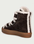 Inuikii Shearling Velcro High маратонки дамски от велур кафяви 1001.002.0161