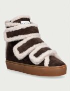 Inuikii Shearling Velcro Wedge маратонки дамски от велур кафяви 1001.004.0151