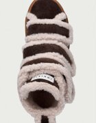 Inuikii Shearling Velcro Wedge маратонки дамски от велур кафяви 1001.004.0151