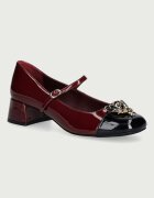 Jeffrey Campbell обувки с дебел ток от кожа JITTERBUG2 бордо U88-05A-006