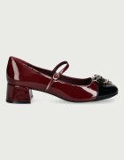 Jeffrey Campbell обувки с дебел ток от кожа JITTERBUG2 бордо U88-05A-006