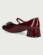 Jeffrey Campbell обувки с дебел ток от кожа JITTERBUG2 бордо U88-05A-006