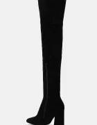 Jeffrey Campbell Велурени ботуши Parisah-2 в черно с дебел ток JC-1253-3-9