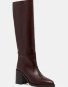 Jonak Кожени ботуши DICKINSON CUIR в бордо с дебел ток 3700217