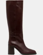 Jonak Кожени ботуши DICKINSON CUIR в бордо с дебел ток 3700217