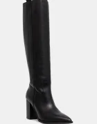 Jonak Кожени ботуши PECHE CUIR в черно с дебел ток 3700034