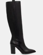 Jonak Кожени ботуши PECHE CUIR в черно с дебел ток 3700034