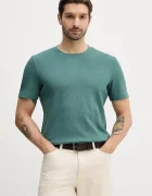 Joop! Памучна тениска в зелено с изчистен дизайн 30100493