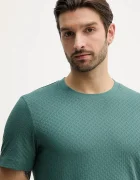 Joop! Памучна тениска в зелено с изчистен дизайн 30100493