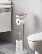 Joseph Joseph Стойка за тоалетна хартия с рафт EasyStore 68 cm в бяло