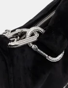 Juicy Couture чанта тип хобо дамска от кадифе Blossom черна BIJL55311WPO