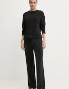 Juicy Couture Долнище на пижама VICKY RIB FLARE PANT дамско в черно JCLAS125504