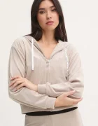 Juicy Couture Горнище на пижама тип суичър LIV RIB VELOUR HOODIE