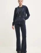 Juicy Couture Кадифен спортен панталон LAYLA POCKET LR в тъмносиньо с изчистен дизайн JCSEBJ001