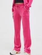 Juicy Couture Кадифен спортен панталон в розово с изчистен дизайн