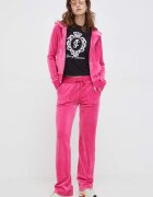 Juicy Couture Кадифен спортен панталон в розово с изчистен дизайн