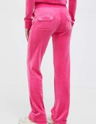 Juicy Couture Кадифен спортен панталон в розово с изчистен дизайн