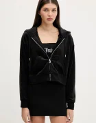Juicy Couture Кадифен суичър BRENDAL CROP OVERSIZED HOODIE