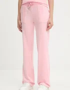 Juicy Couture Спортен панталон DEL RAY POCKETED PANT в розово с изчистен дизайн JCAP180