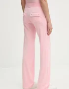 Juicy Couture Спортен панталон DEL RAY POCKETED PANT в розово с изчистен дизайн JCAP180