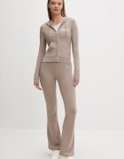 Juicy Couture суичър с цип дамски с памук OOLA HOODIE кафяв JCWAS126306