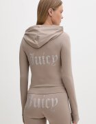 Juicy Couture суичър с цип дамски с памук OOLA HOODIE кафяв JCWAS126306