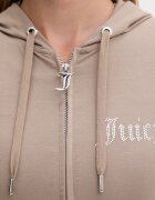 Juicy Couture суичър с цип дамски с памук OOLA HOODIE кафяв JCWAS126306
