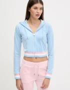 Juicy Couture Суичър VELOUR CROPPED STRIPE HOODIE
