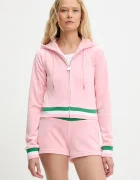 Juicy Couture Суичър VELOUR CROPPED STRIPE HOODIE