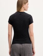 Juicy Couture тениска дамска от памук HERITAGE HILTON черна JCDBJ126961