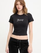 Juicy Couture тениска дамска с модал JC BABY TEE черна JCWCT126317
