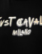 JUST CAVALLI тениска дамска от памук черна 81PAHF02 CJ800