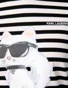 Karl Lagerfeld блуза с дълги ръкави дамска от памук IKON черна B3W17043