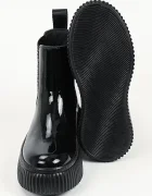 Karl Lagerfeld боти челси с платформа дамски от кожа Kreeper черни KL42340