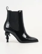 Karl Lagerfeld боти обувки с платформа дамски от кожа Karl Nft Heel черни KL39146