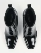 Karl Lagerfeld боти обувки с платформа дамски от кожа Karl Nft Heel черни KL39146