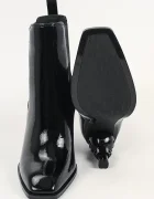 Karl Lagerfeld боти обувки с платформа дамски от кожа Karl Nft Heel черни KL39146