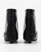 Karl Lagerfeld боти с нисък ток дамски от кожа Pasha черни KL30141