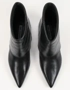 Karl Lagerfeld боти с нисък ток дамски от кожа Pasha черни KL30141