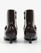 Karl Lagerfeld боти с нисък ток дамски от кожа Pasha кафяви KL30143A