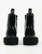 Karl Lagerfeld боти с платформа дамски от кожа Kyla черни KL43455C