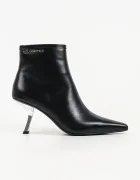 Karl Lagerfeld боти с тънък ток дамски от кожа Karmel черни KL33635