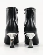 Karl Lagerfeld боти с тънък ток дамски от кожа Karmel черни KL33635