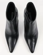 Karl Lagerfeld боти с тънък ток дамски от кожа Karmel черни KL33635